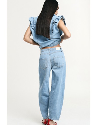 Jeans met balloon fit, normale taille en lichte wassing Please