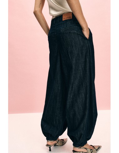 Donkere jeans in balloon fit met elastische tailleband, alstublieft