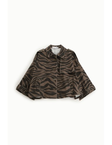 Denimjas met dierenprint en borstzak Please