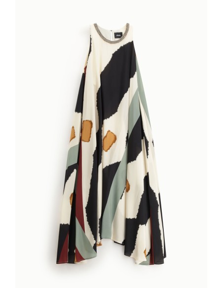 Lange jurk met asymmetrische print Dixie