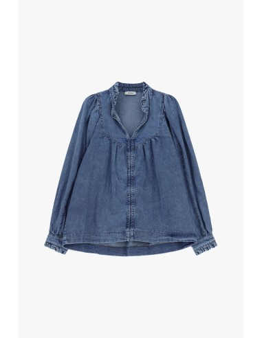 Ruimvallende blouse met V-hals en lange mouwen Dixie