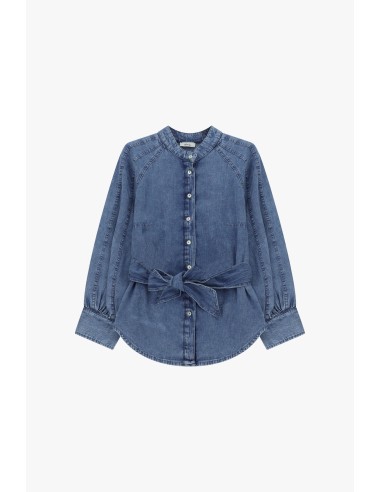 Blouse met ceintuur en mao-kraag Dixie