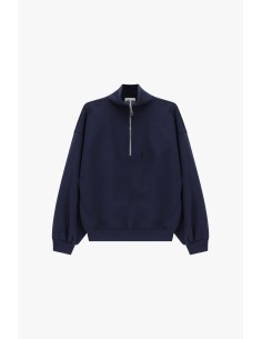 Dixie-sweatshirt met rits, hoge kraag en ruime pasvorm