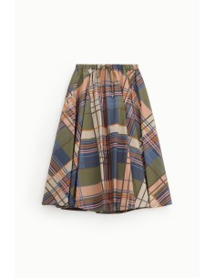 Lange rok met hoge taille en ruitmotief Dixie 2