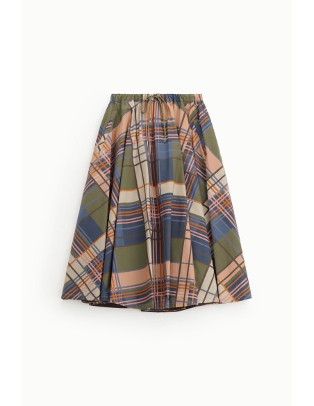 Lange rok met hoge taille en ruitmotief Dixie