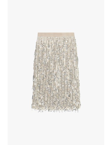 Dixie midi-rok met pailletten en hoge taille
