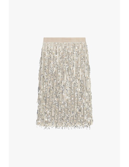 Dixie midi-rok met pailletten en hoge taille