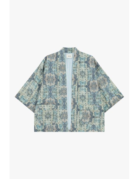 Dixie Blousejas met geometrische print en wijde mouwen
