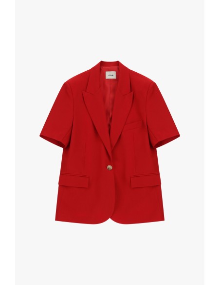 Dixie blazer met enkele rij knopen, korte mouwen en klepzakken