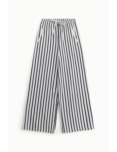 Gestreepte palazzo-broek met hoge taille en trekkoord van Dixie