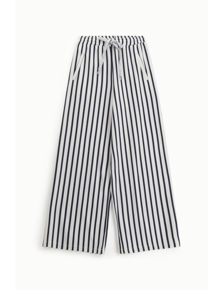 Gestreepte palazzo-broek met hoge taille en trekkoord van Dixie
