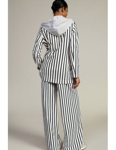 Gestreepte palazzo-broek met hoge taille en trekkoord van Dixie