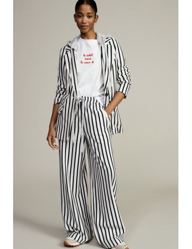 Gestreepte palazzo-broek met hoge taille en trekkoord van Dixie