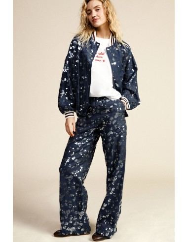 Dixie Fantasie Palazzo-broek met pailletten en hoge taille