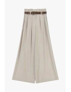 Gestreepte palazzo-broek met riem en hoge taille Dixie 2