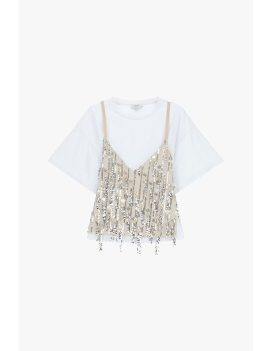 Top met T-shirt en decoratieve laagjesdetails Dixie