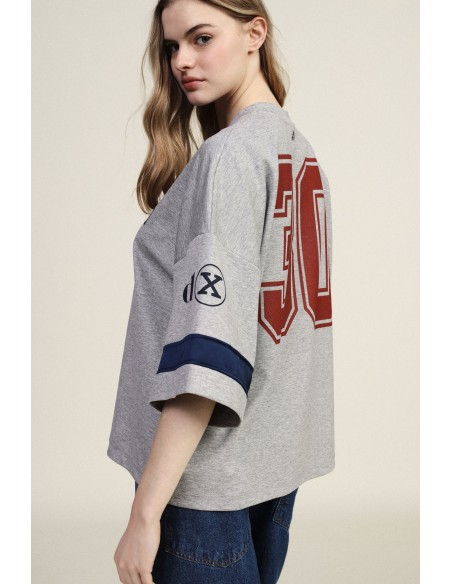 Oversized T-shirt met frontprint en contrasterende details Dixie