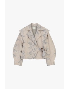 Lerenlook jas met slangenprint en gesp Dixie 2